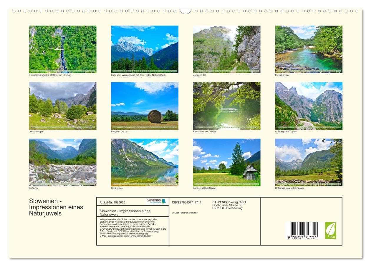 Slowenien - Impressionen eines Naturjuwels (hochwertiger Premium Wandkalender 2026 DIN A2 quer), Kunstdruck in Hochglanz: Kleines Land mit großartiger Natur (CALVENDO Natur)