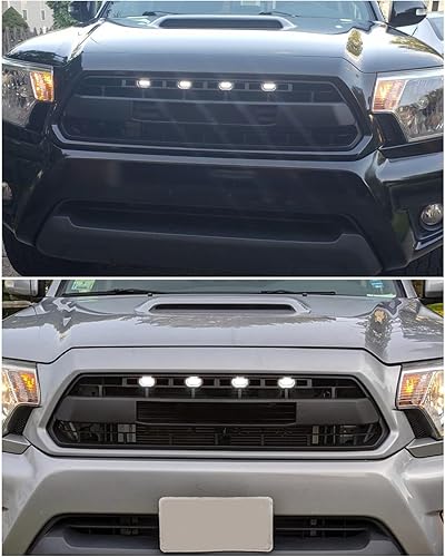 Miniatura 7 de MEALAM Luces LED blancas 4 piezas parrilla delantera Raptor lámparas accesorios de coche con arnés y fusible, compatible con Toyota Tacoma 2012 2013