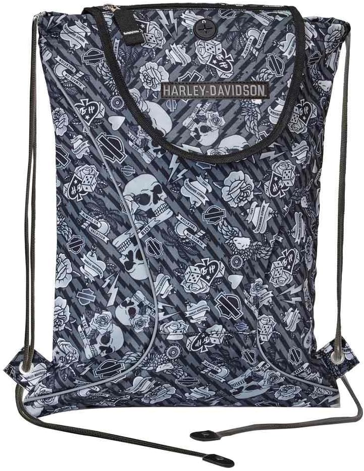 Harley Davidson Sling Backpack, Grey Tattoo, One Size
