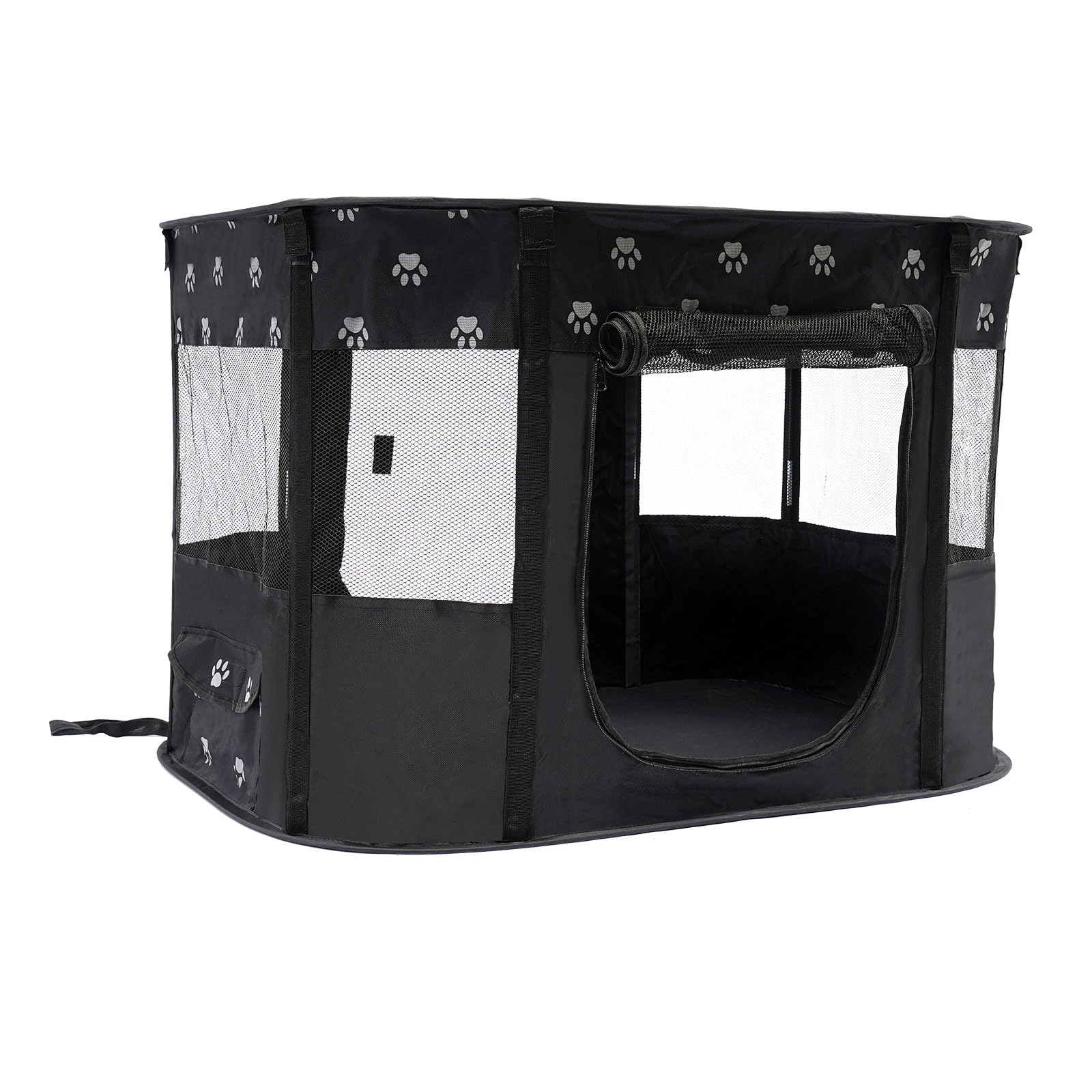 Parque para cachorros, caño para cachorros interior, 90 x 70 x 60 cm, tela Oxford 300D, cuadrado negro, tamaño XL, adecuado para perros, gatos, conejos, también gatos gestantes, gatitos, etc.