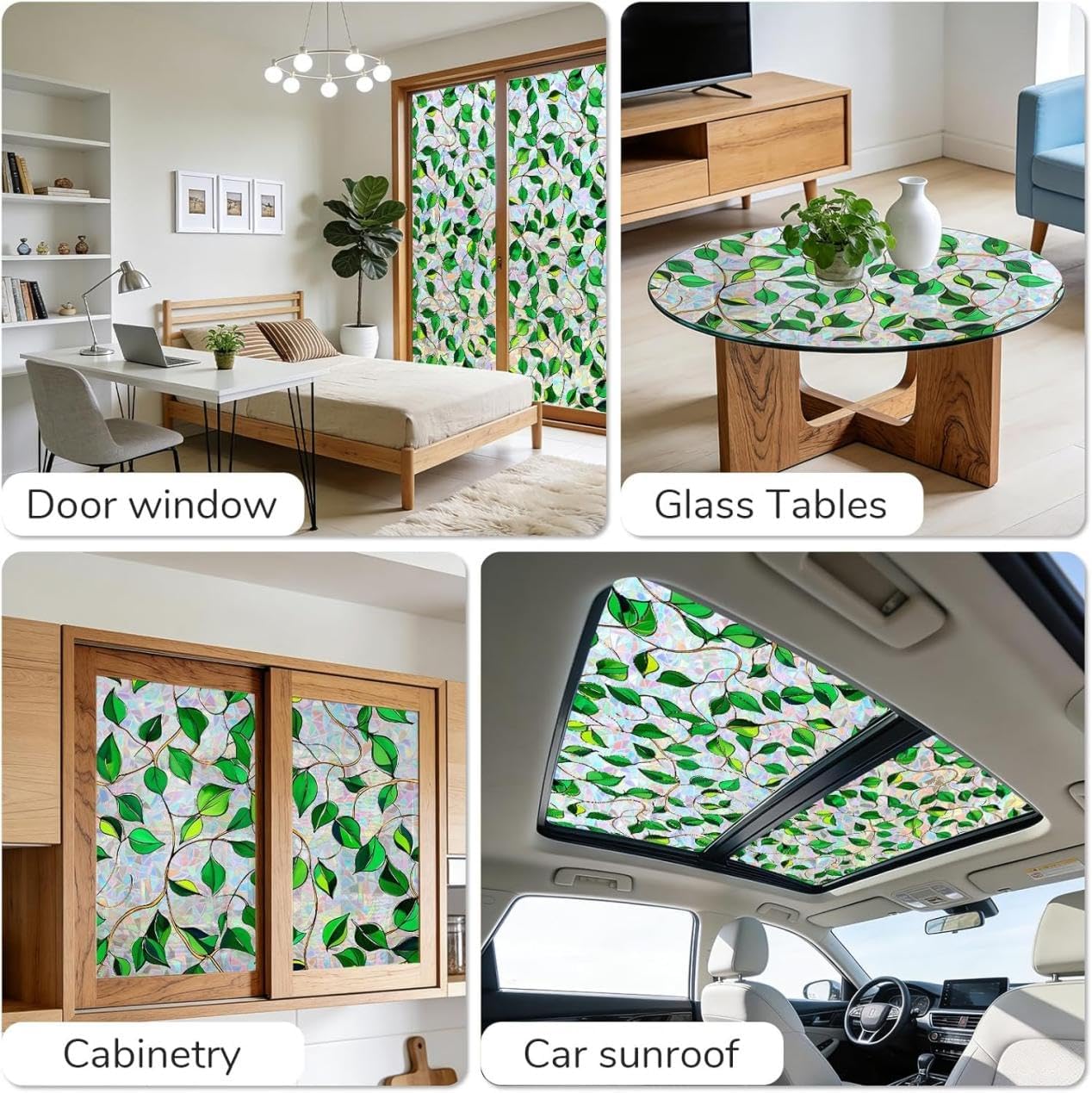 Donox Window Privacy Film, Decorative Rainbow Static Cling Window Tint for Privacy, Home Decor Bathroom Door & Car Sticker, Adhesive-Free, Removable, UV Protection(Rainbow Style, 23.6 x 78.7 inches