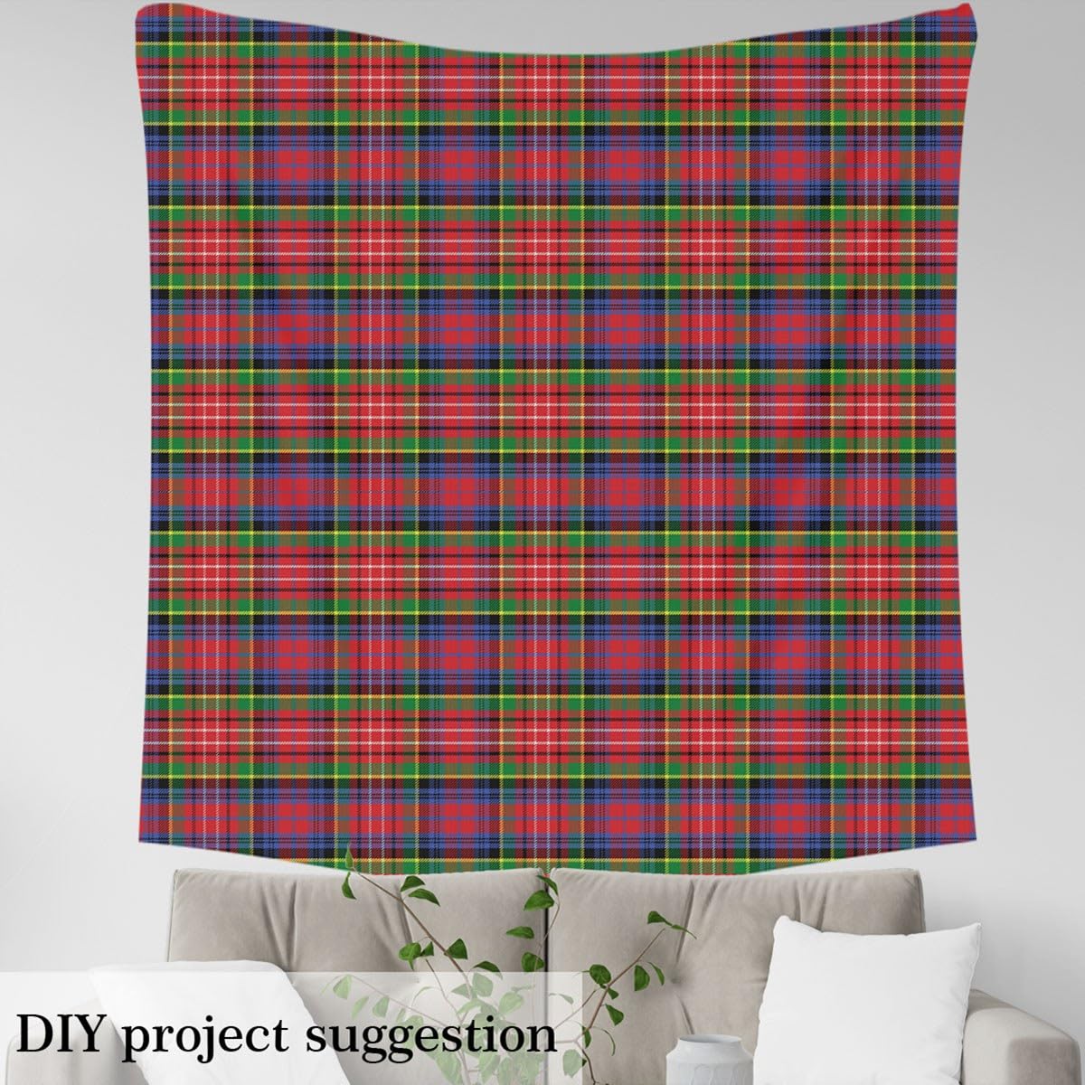 Tissus au Metre Exotique, Vintage Caledonian Ethnique écossais Plaid motif Tissu 276x150cm Chaise Canapé, motif classique extérieur Tissu imperméable