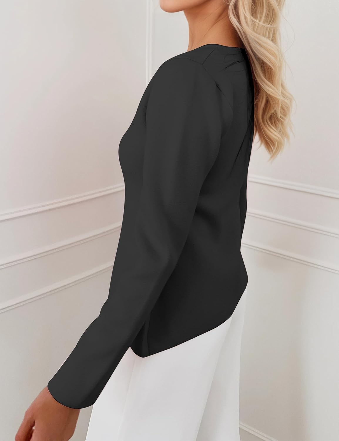 Button Up Cardigan Sweater for Women Long Sleeve Lightweight Knit Business Blazer Tops - Image 5