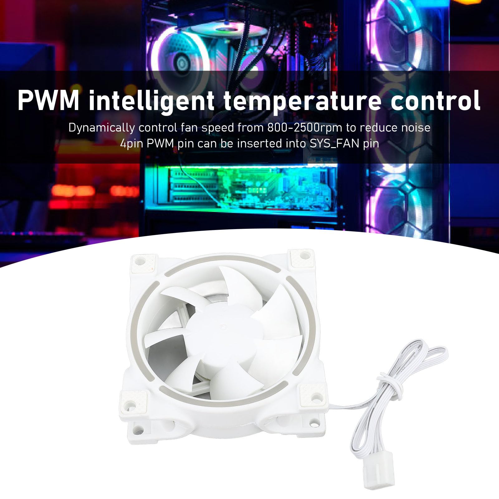 Amazon.co.jp: 80mm PWM PC ファン、80x80x25mm スリム静音