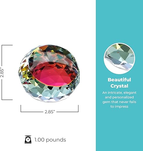 Miniatura 3 de Baudville Pisapapeles de cristal grabado, premio para empleados, grabado personalizadopersonalizado, viene en caja de regalo