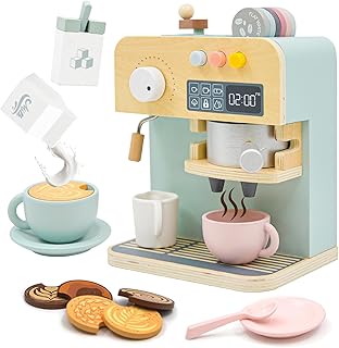 Sponsored You’re seeing this ad based on the product’s relevance to your search query.Learn more about this advertisement Acelane Toy Coffee Set for Children, Wooden Coffee Making Toy, Kitchen Toy for Role Play
