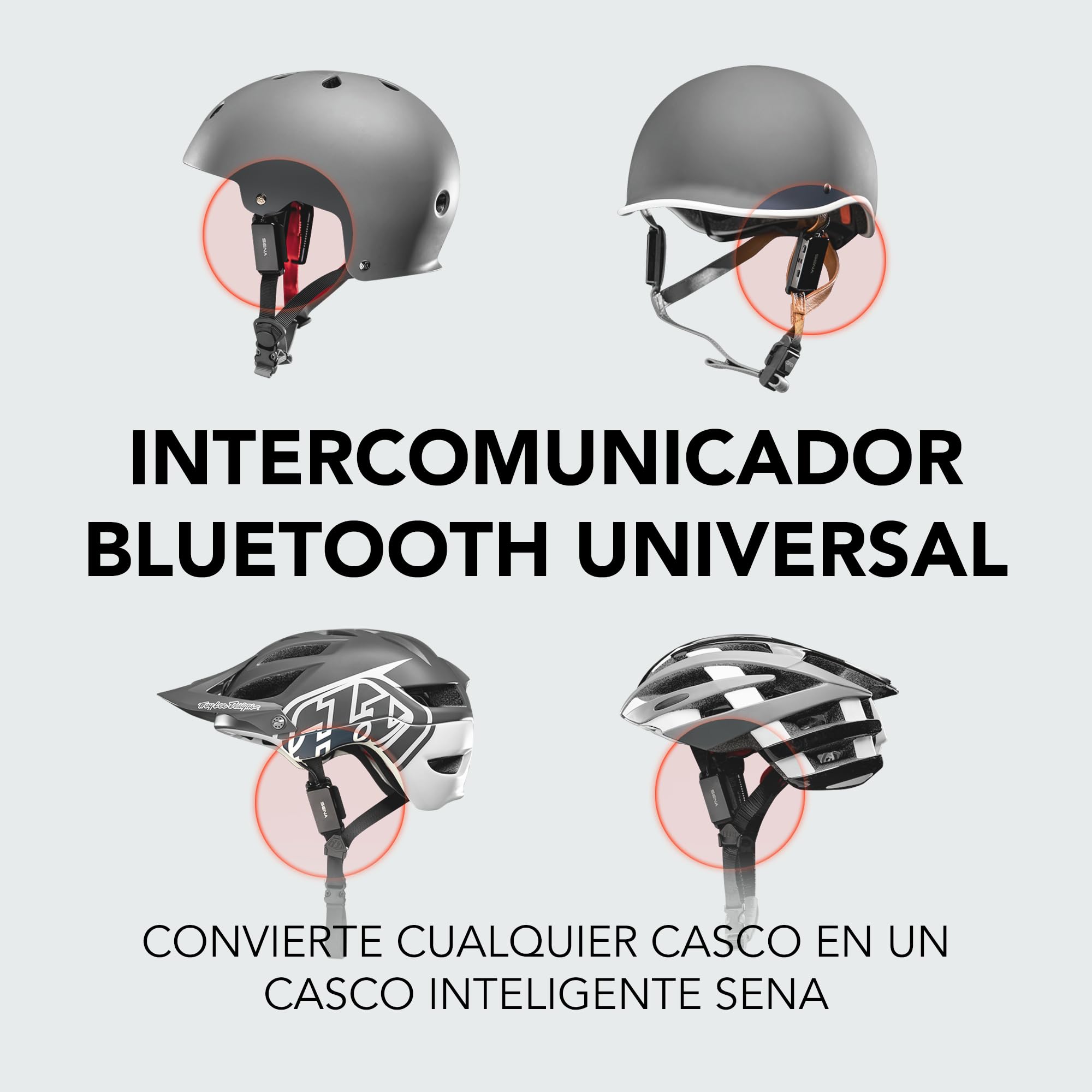 Sena - Auriculares de intercomunicación Bluetooth universales para Adultos, PI-01 pi, passend für Die meisten RAD-und Multisporthelme, Negro, Talla única