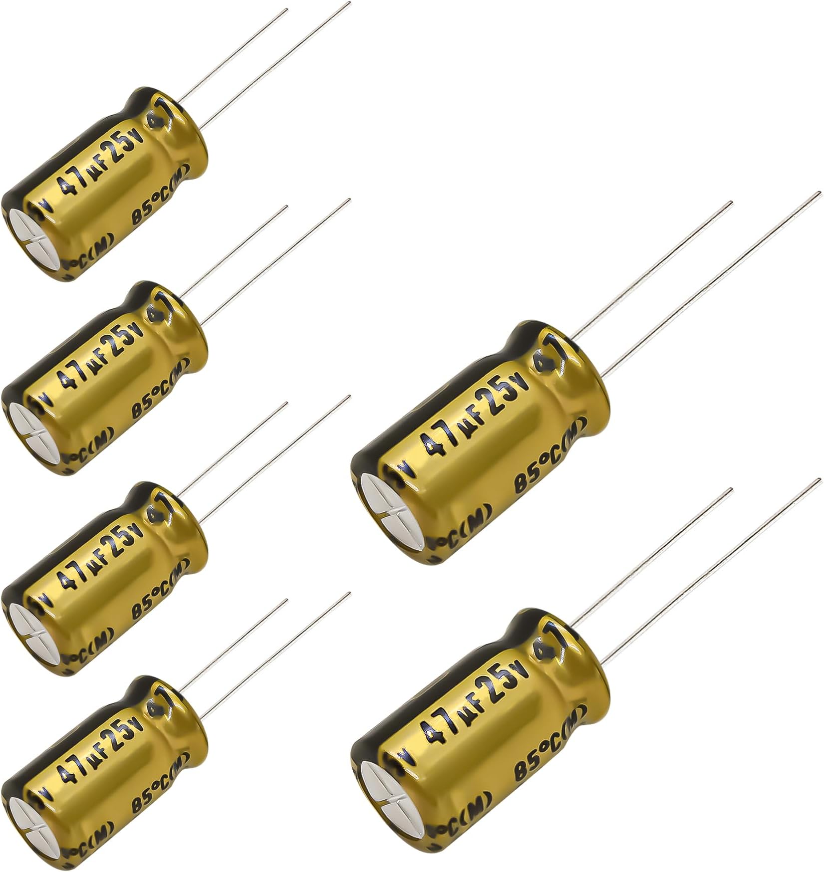6 pcs Nichicon FG Capacitors 25V 47uf Audio Grade