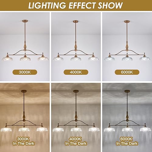 Miniatura 4 de HDDFL Candelabros Lámpara Colgante Accesorio de Luz Vintage Accesorios de Iluminación Colgante 3 Luces Candelabro Latón Mate Cocina Lámpara Colgante