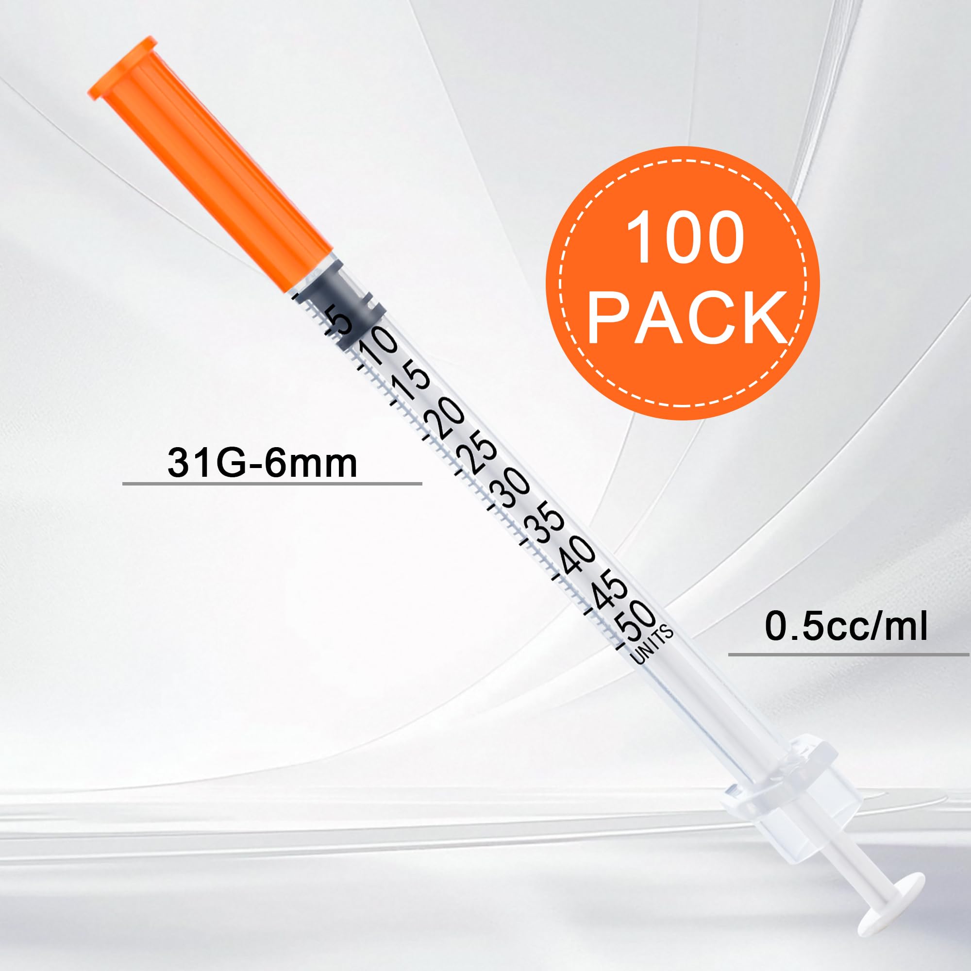 100 Stück 0.5ml Plastiktube (31G x 6mm), Laborzubehör Mehrzweck-Messwerkzeuge, Einzeln verpackt