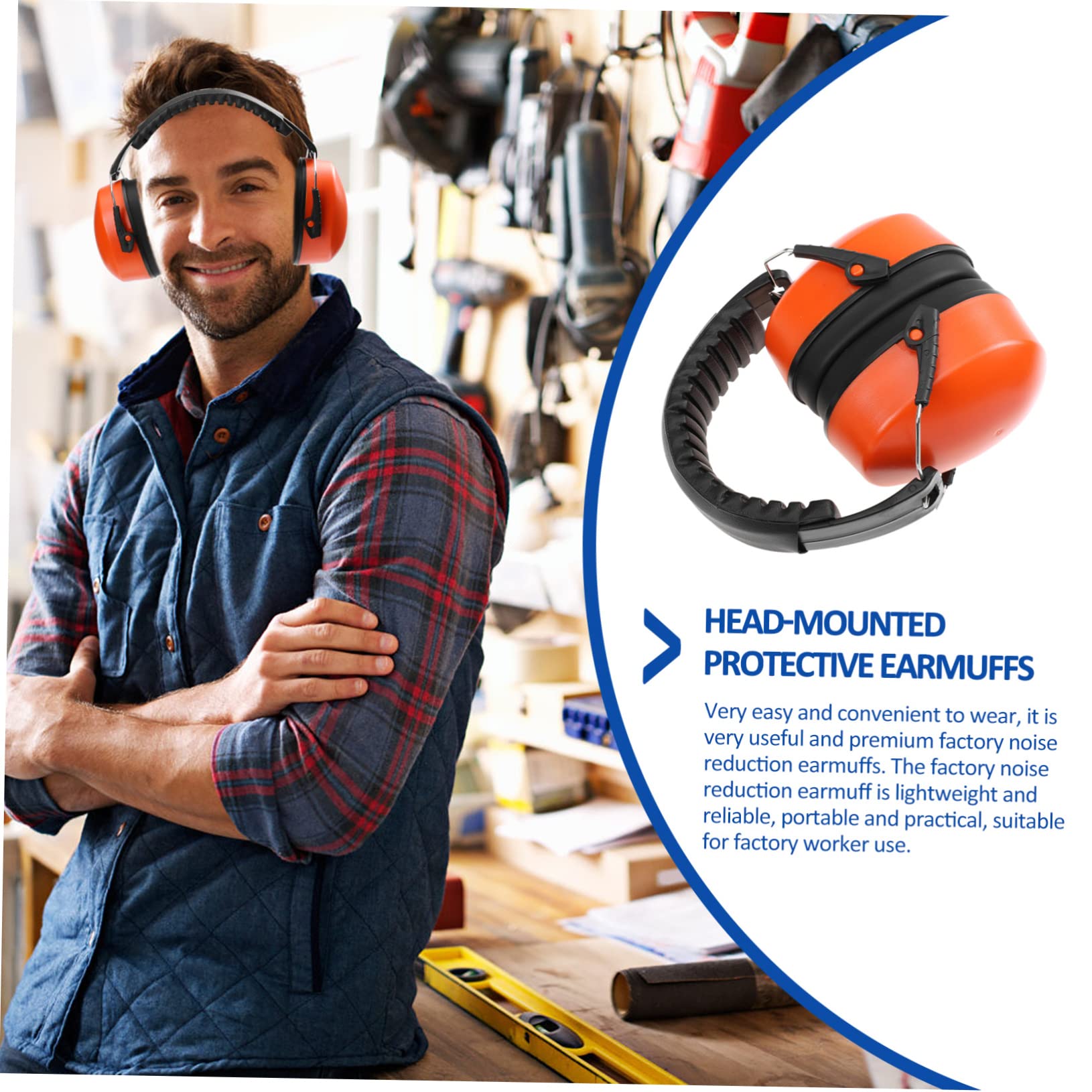 NULYLU Insulation Earmuffs Earmuffs for Sound Insulation Noise Reduction Worker