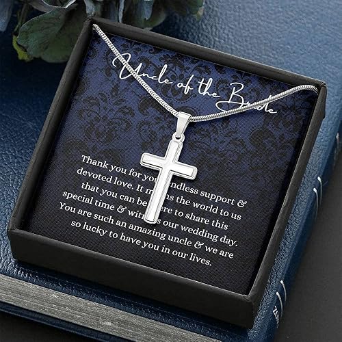 Miniatura 2 de Regalo personalizado Collar de cruz, tío de la novia, regalo de boda de novia y novio, regalo de agradecimiento de fiesta de novia, regalo de boda