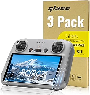 LKTOP 3 Pack RC/RC 2 Screen Protector for DJI RC/RC2 Controller Accessories Mini 4 Pro HD Tempered Glass Mini 5 Pro Film Mini 3 Pro Screen Cover for DJI Mini 5/4/3, Mavic 3/Air 3/Neo/Flip Series Drone