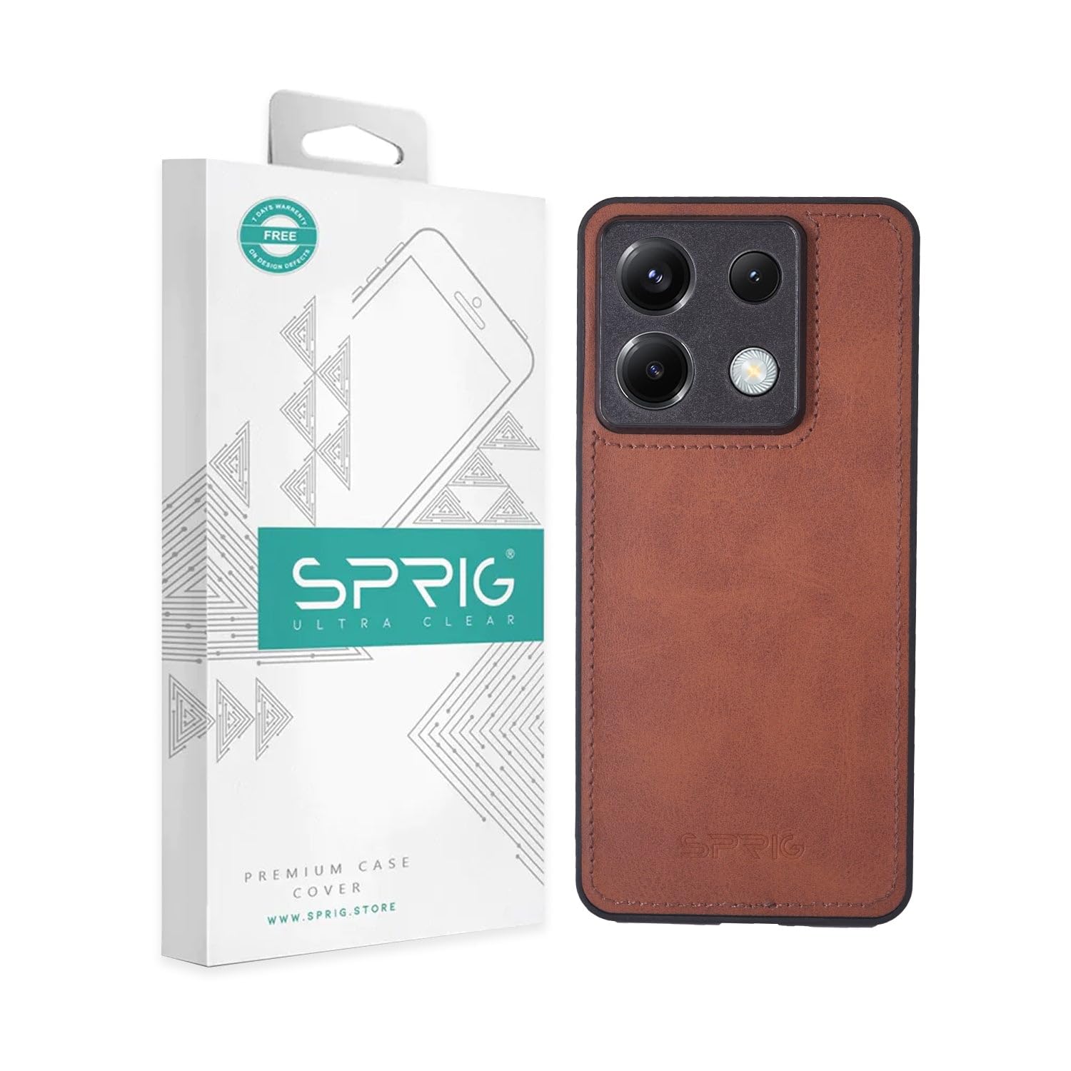SPRIG Compatible with Poco X6 Phone Matte Leather Premium Back Cover Drop Tested Shock Proof Mobile Case for Men, Women, Boys and Girls with Camera Protection (Brown) (B0D5H5QQSB) Amazon Price History, Amazon Price Tracker