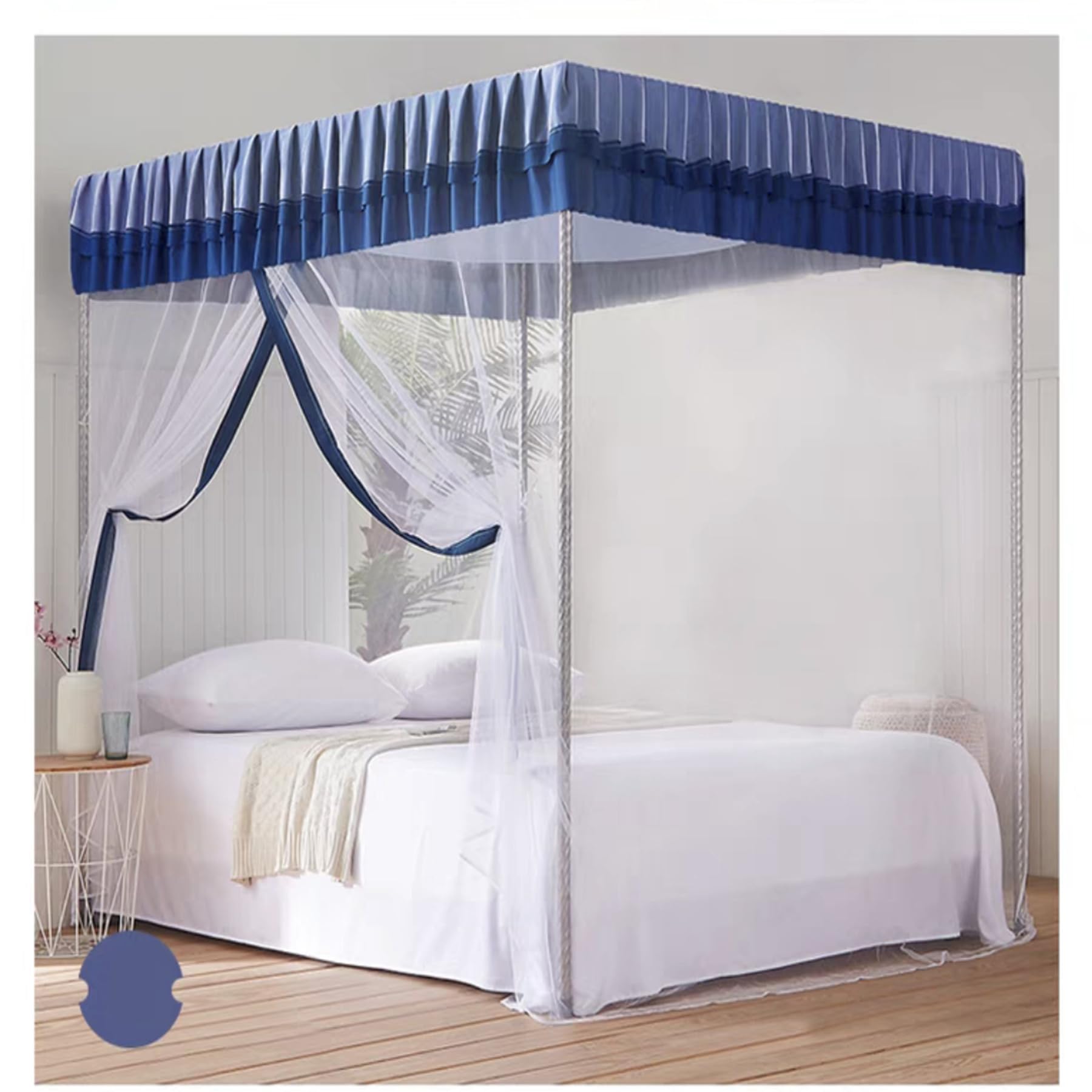 Dosel de cama de princesa mosquitera de una puerta y poste en E