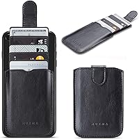 Vista 10 de Funda con tarjetero RFID para teléfono, cartera trasera de cuero PU para teléfono con adhesivo, portatarjetas extraíble de 5 tarjetas, universal