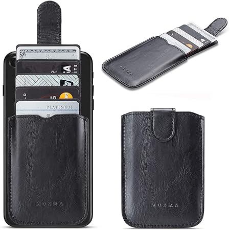 Porta-cartão de telefone com bloqueio de RFID, capa de couro sintético para  celular com 5 cartões de crédito, capa de bolso universal, dinheiro para  iPhone/Android/Samsung/Todos os smartphones., Preto | Amazon.com.br