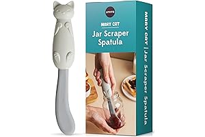 OTOTO Mary Cat Jar Scraper Spatula - Cute Cat Kitchen Gadget