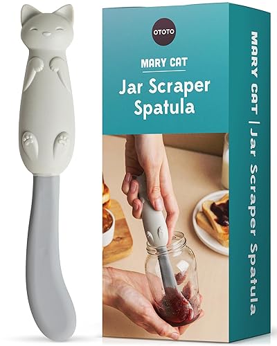 OTOTO Glasschaber, Pfannenwender, Silikonschaber, Glasspatel, niedliches Küchenzubehör, niedliche Küchenhelfer, einzigartige lustige Küchenhelfer für Feinschmecker, BPA-frei und 100% lebensmittelecht - Mary Cat