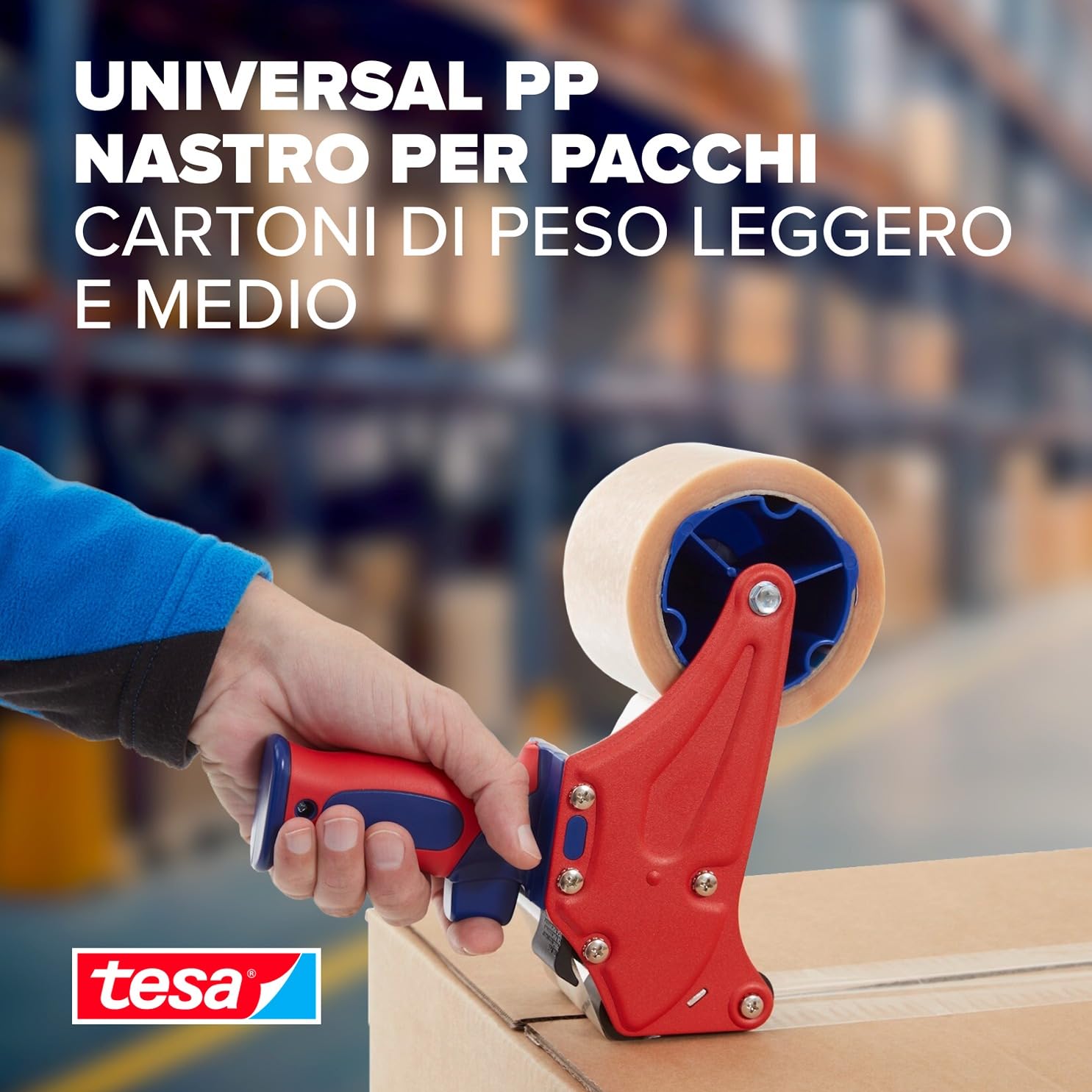 tesapack 4024 Universal PP, Confezione da 36 nastri per pacchi in film PE, srotolamento silenzioso, resistente agli agenti atmosferici e all'invecchiamento Trasparente, 66 m x 5 cm ciascuno