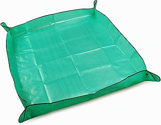 KINBOM 1pc Tapis de Rempotage de Plantes, Intérieur Tapis de Jardinage Tapis de Plante Jardinage Portable Tapis de Repiquage Imperméables pour Plantes Taillées Semis Plantes en Pot (100x100cm)