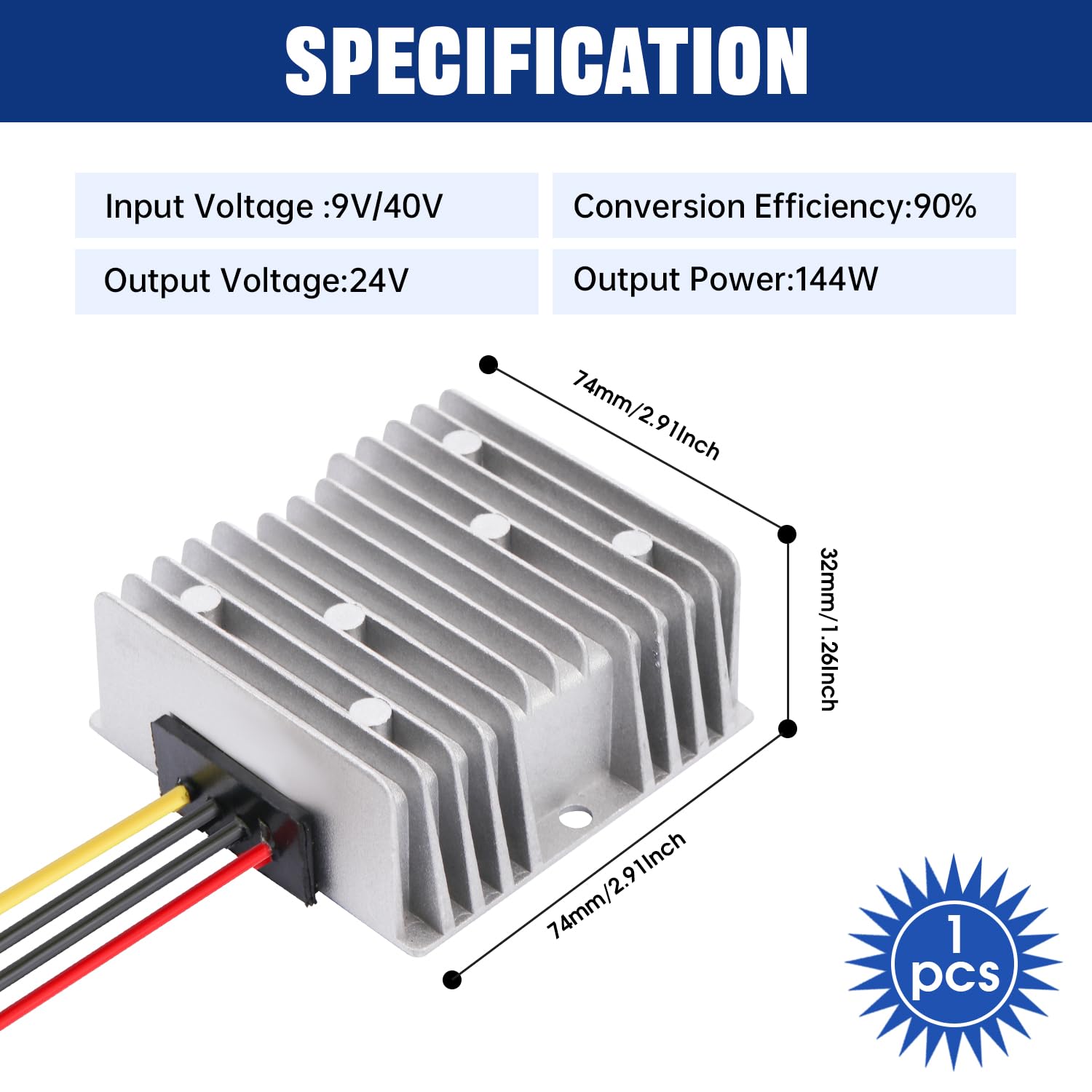 Stabilisateur DC 9 V-40 V vers 24 V Convertisseur Boost Buck 6 A, convertisseur automatique étanche, régulateur de tension, module transformateur 24 V V
