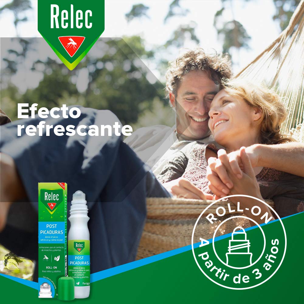 Relec Post Picaduras Roll-On 15 ml (+3 Años), Alivia Eficazmente el Picor Producido por Plantas e Insectos