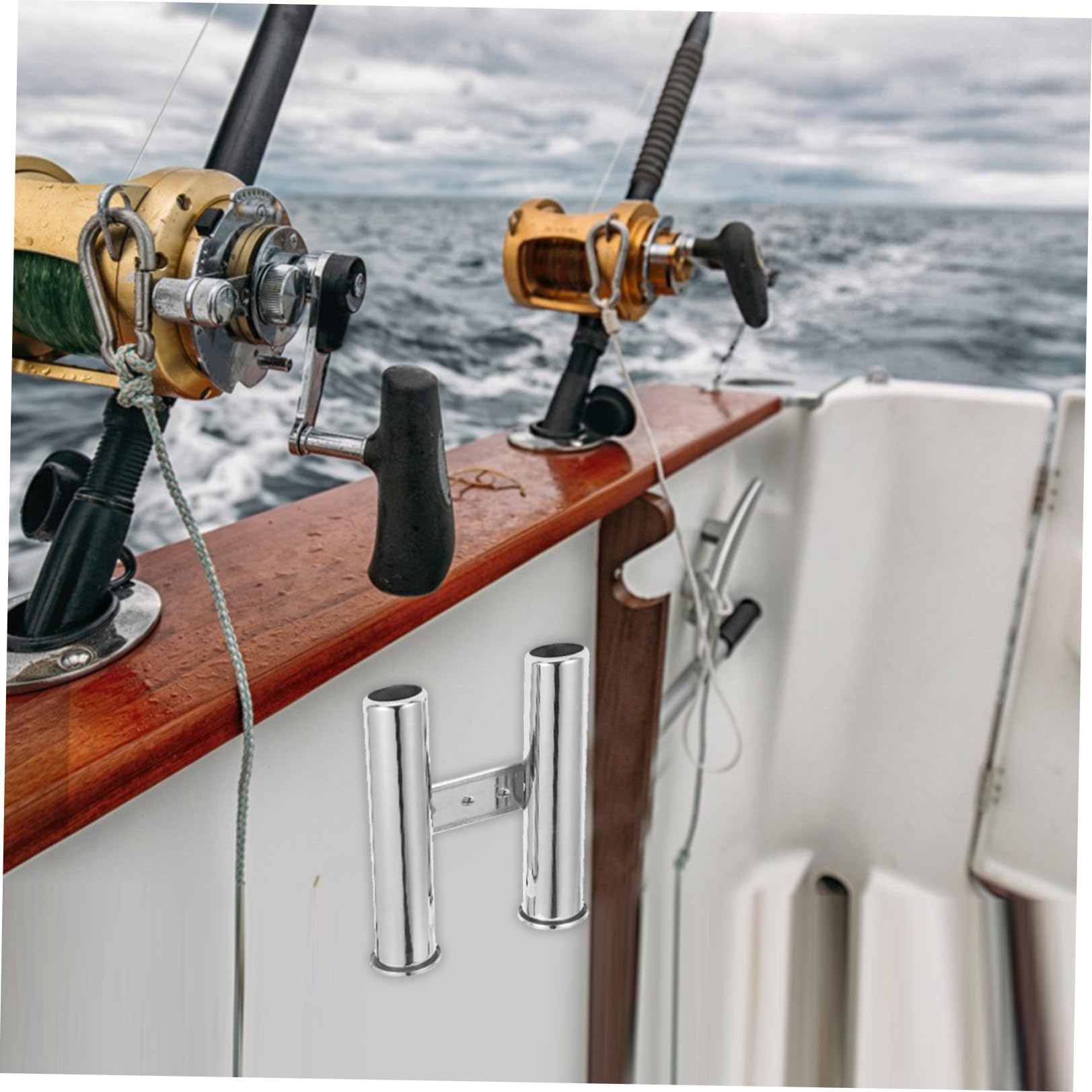 LABRIMP Porta Canne da Pesca in Acciaio Inossidabile Argento | Vacanze Estive, Supporto per Pesca Robusto, Resistente alla Corrosione, per Canne e Fishing Rod