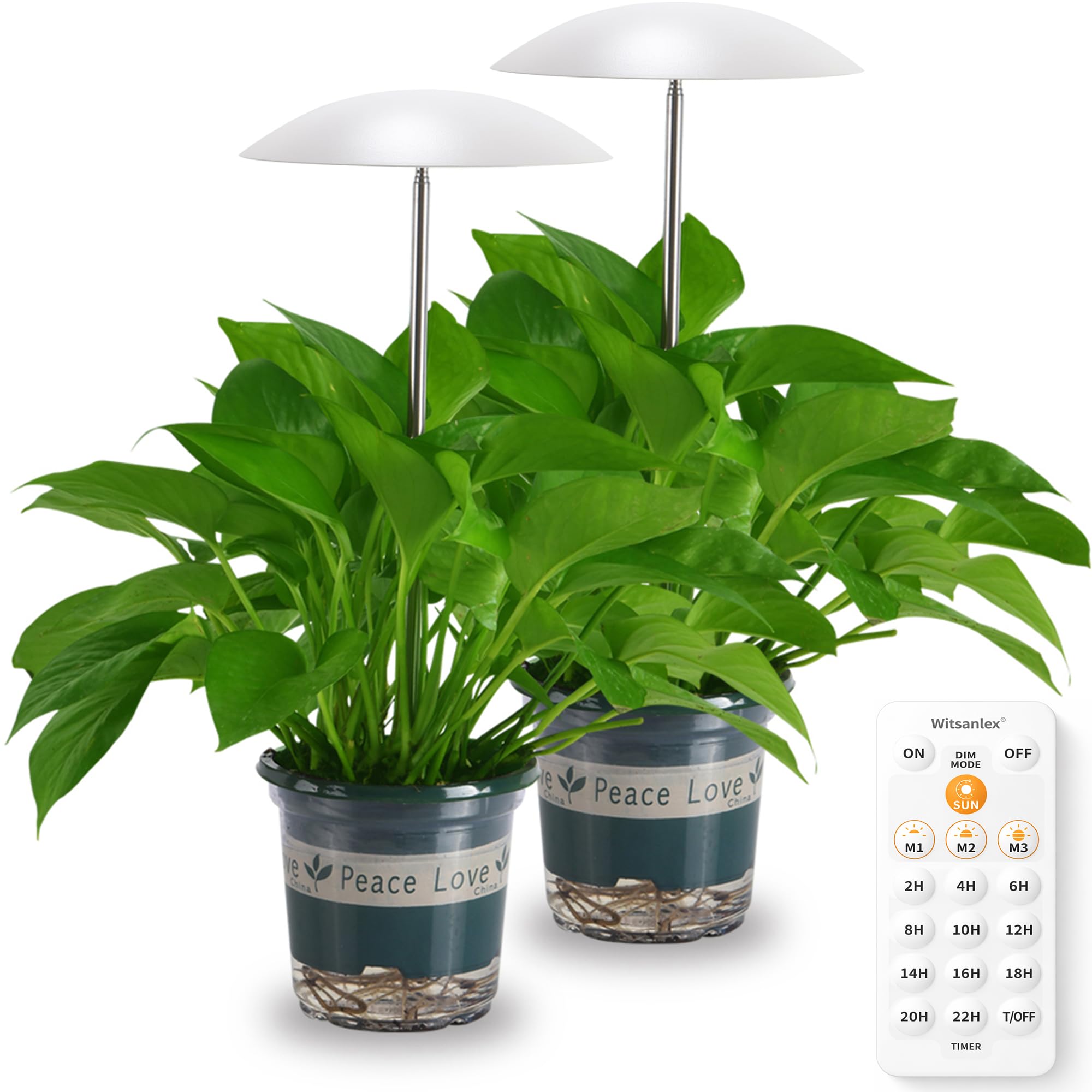 Lot de 2 lampes de croissance LED pour plantes d'intérieur intelligentes USB avec télécommande, hauteur réglable, minuterie automatique, idéal pour la décoration de la maison