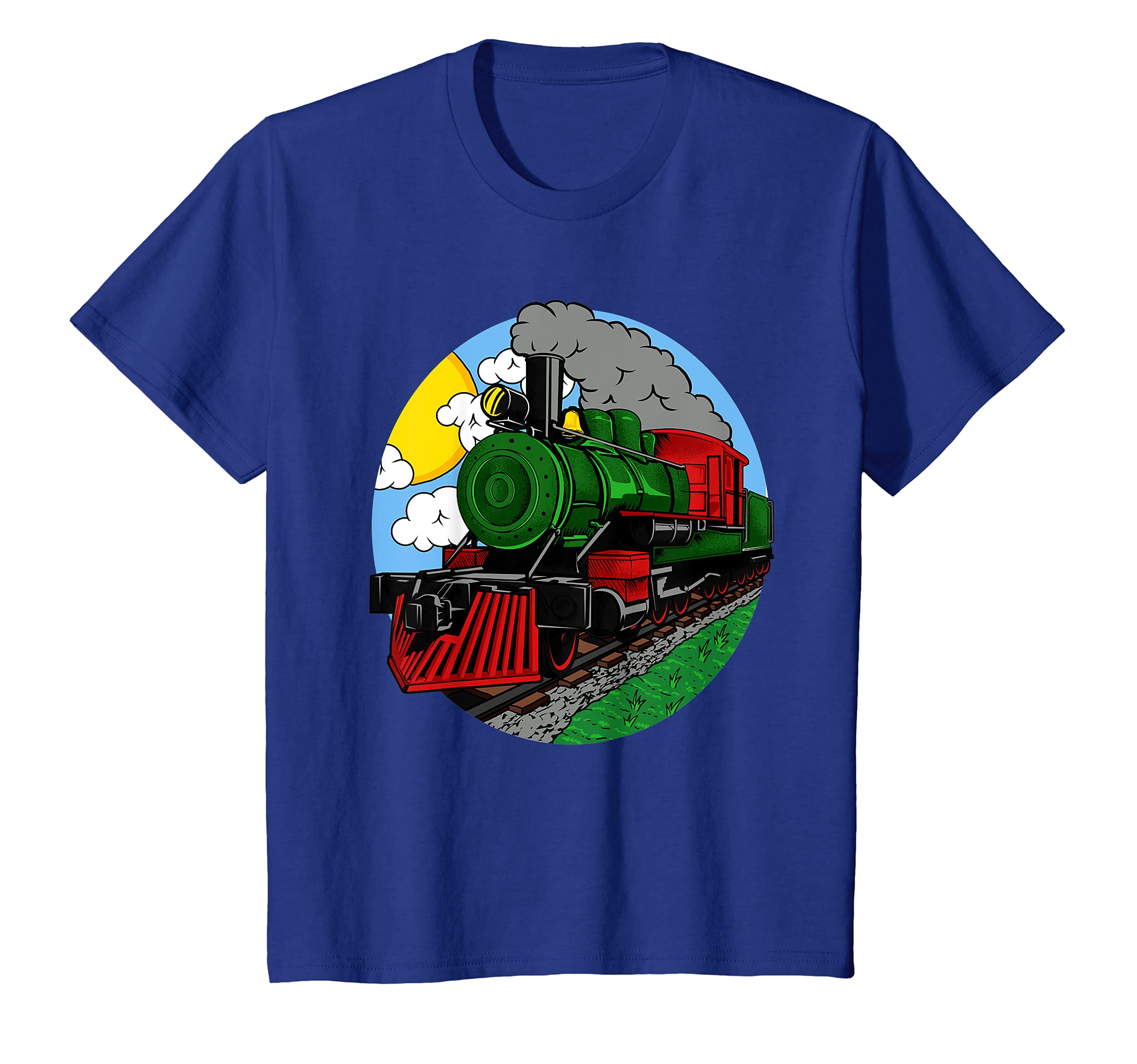 Steam Locomotive Gift For Boys or Girls Railroad Train T-Shirt, Black