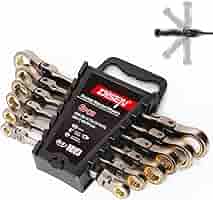 DISEN 6PCS 90 Teeth Ratcheting Wrench Set Double Box End