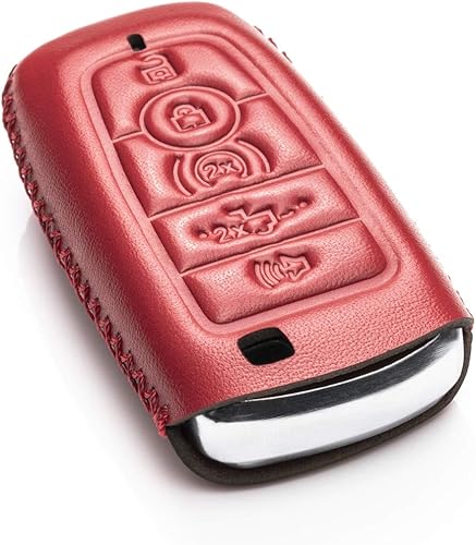 Miniatura 3 de Vitodeco - Funda de piel genuina para llave inteligente de coche sin llave de entrada remota y llavero para Ford Fusion 2019, Explorer, Escape,