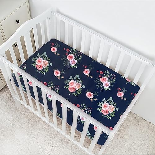 Miniatura 2 de AMROSE Paquete de 3 sábanas de cuna suaves y celestiales, juego de sábanas de microfibra para bebés niñas, tacto sedoso, ajustadas para colchón