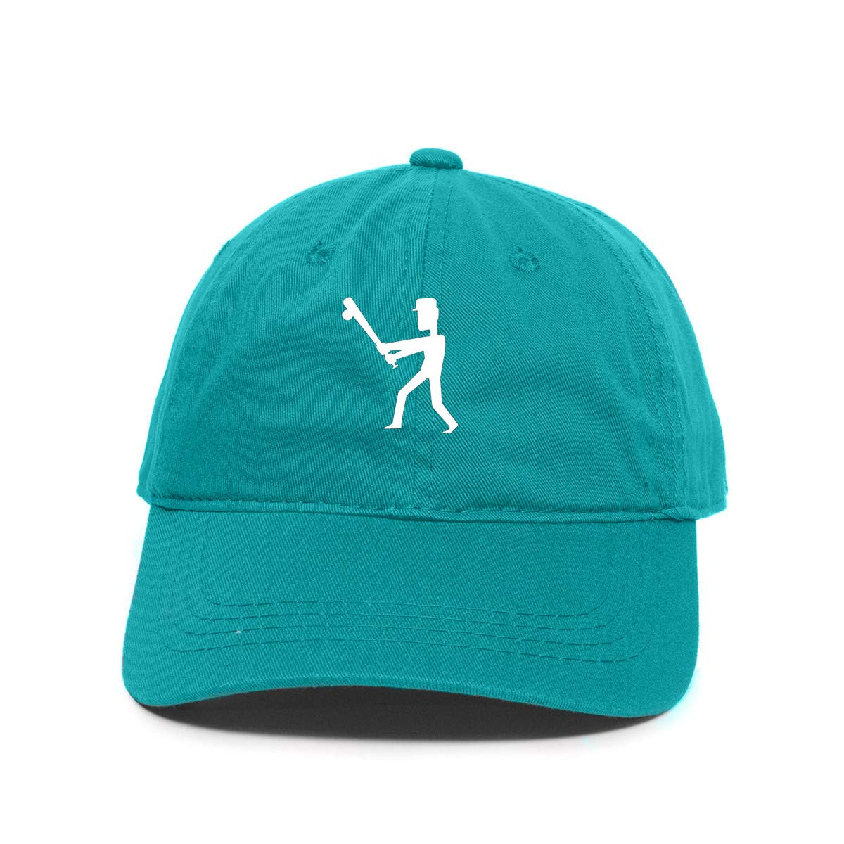 Tech Design Embroidered Adjustable Dad Hat - Cotton Baseball Cap In Teal