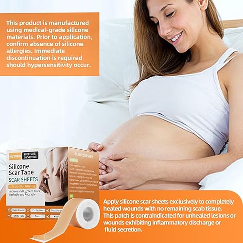 Miniatura 6 de Hojas de silicona para cicatrices (rollo de 1.6 x 79 pulgadas, 6.6 ft), tiras de silicona reutilizables para cicatrices, cintas de silicona suave