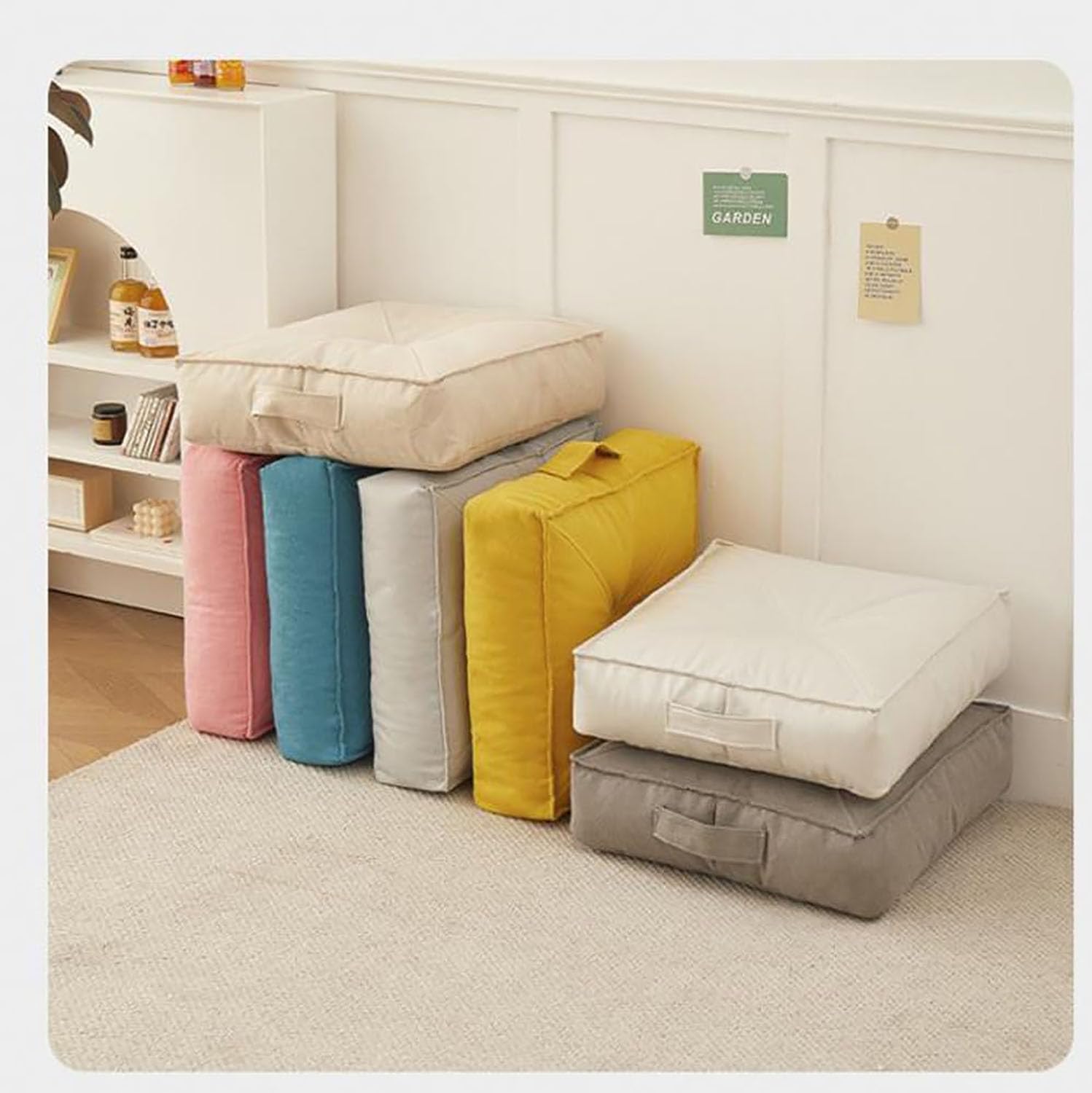 Cuscino rialzo extra spesso, 15 cm, 100% cotone, per poltrona, ufficio e sedia a rotelle, quadrato, blu, 40 x 40 cm, ideale per anziani e comfort post-operatorio