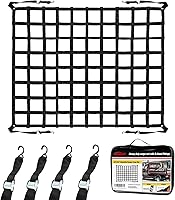 Autofonder Heavy Duty 82x66 Truck Bed Cargo Net with S-Hooks & Cam Buckles - Secure Pickup, SUV, Trailer Loads