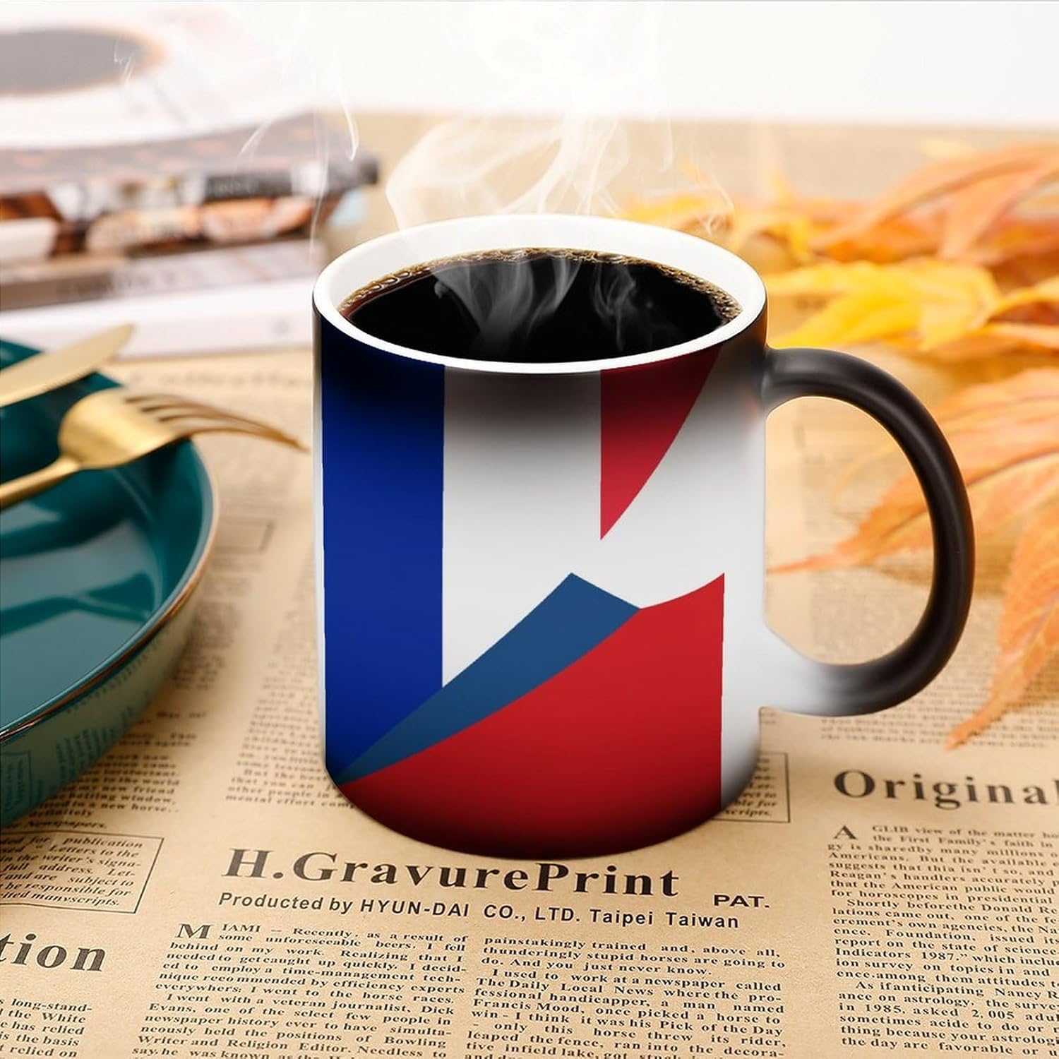 France And Czech Flag Funny Color Changing Coffee Mug Ceramic Magic Cup Personalized Discoloration Tea Mugs
