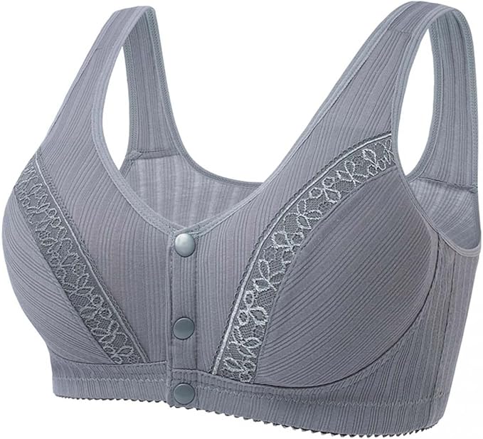 Front Fastening Bras for The Elderly Women's Convenient Front Button Bra No Steel Ring Sports