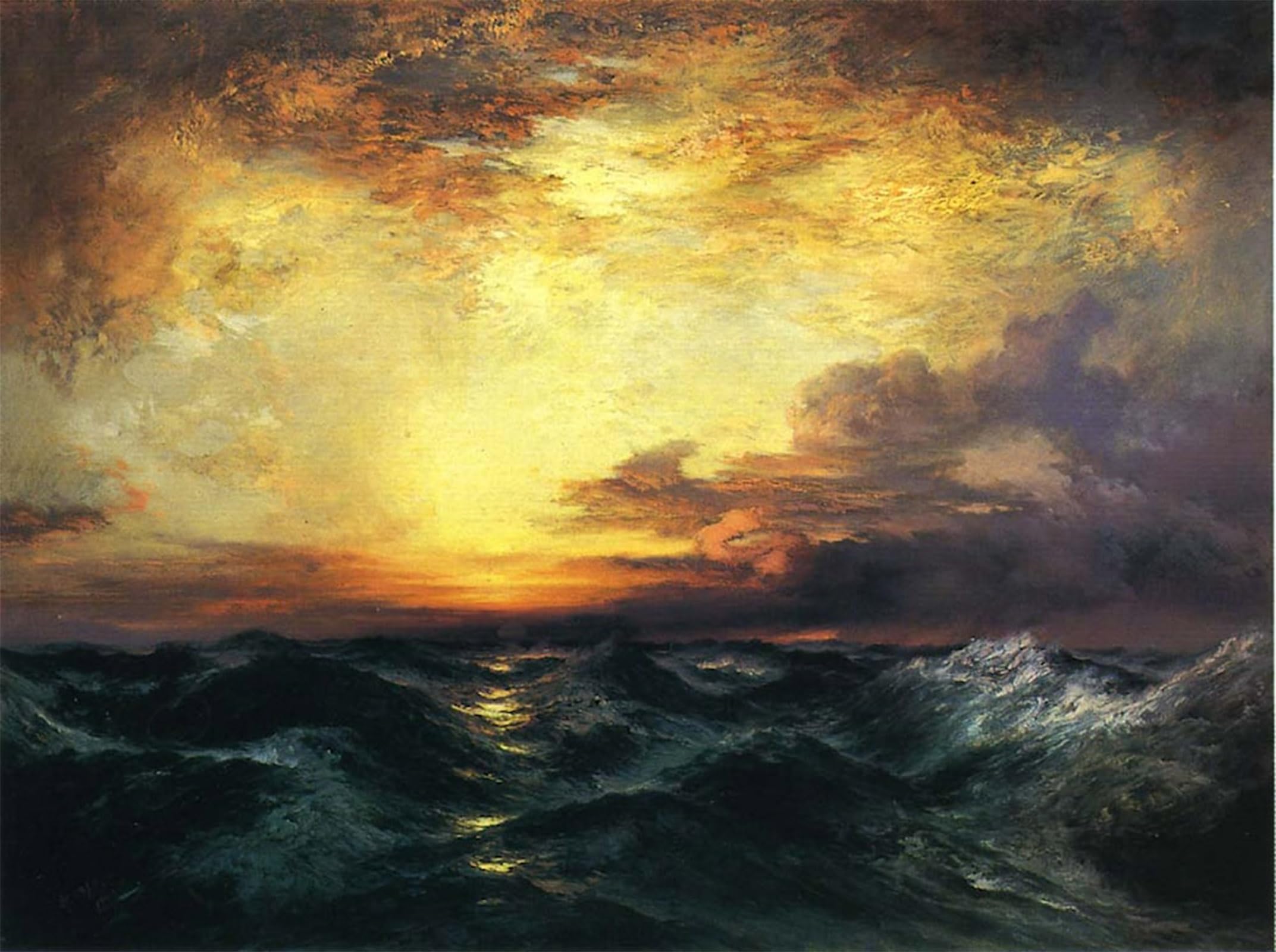 SERENDIPITP Abstract Painting Mural Print Picture Wall Decor Painting Pacific Sunset Moran Vintage Wall Artwork for Home Decor 60x90cm