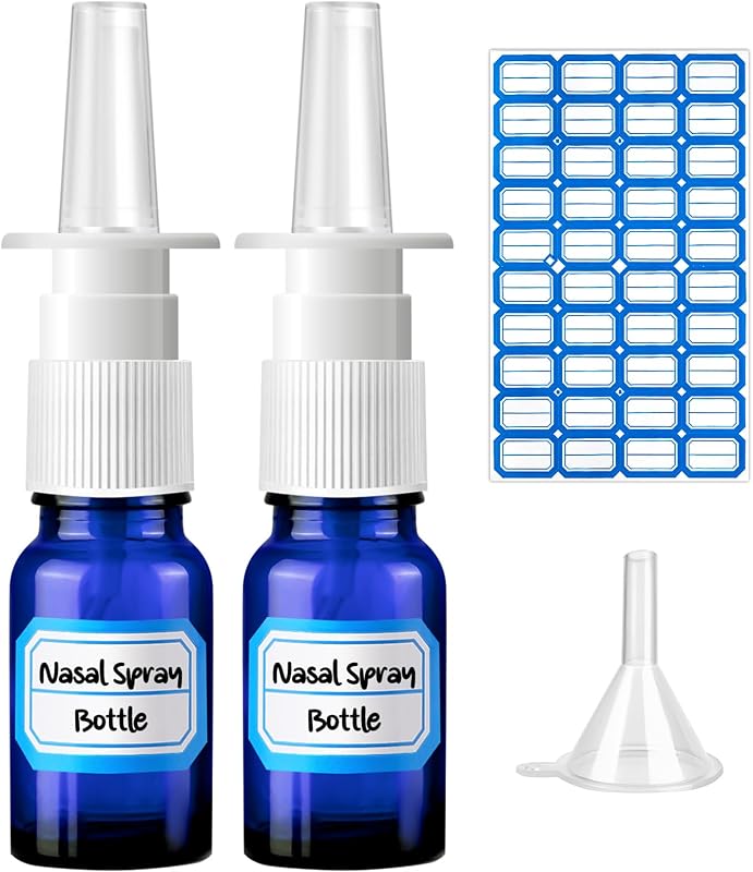 Frascos de spray nasal recarregáveis de vidro ZHWKMYP, 10 mL, pacote com 4