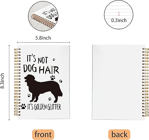 Miniatura 5 de Funny Golden Retriever It's Not Dog Hair It's Golden Glitter - Cuaderno en espiral de 5.5 x 8.3 pulgadas, cuaderno con espiral de tapa dura forrada