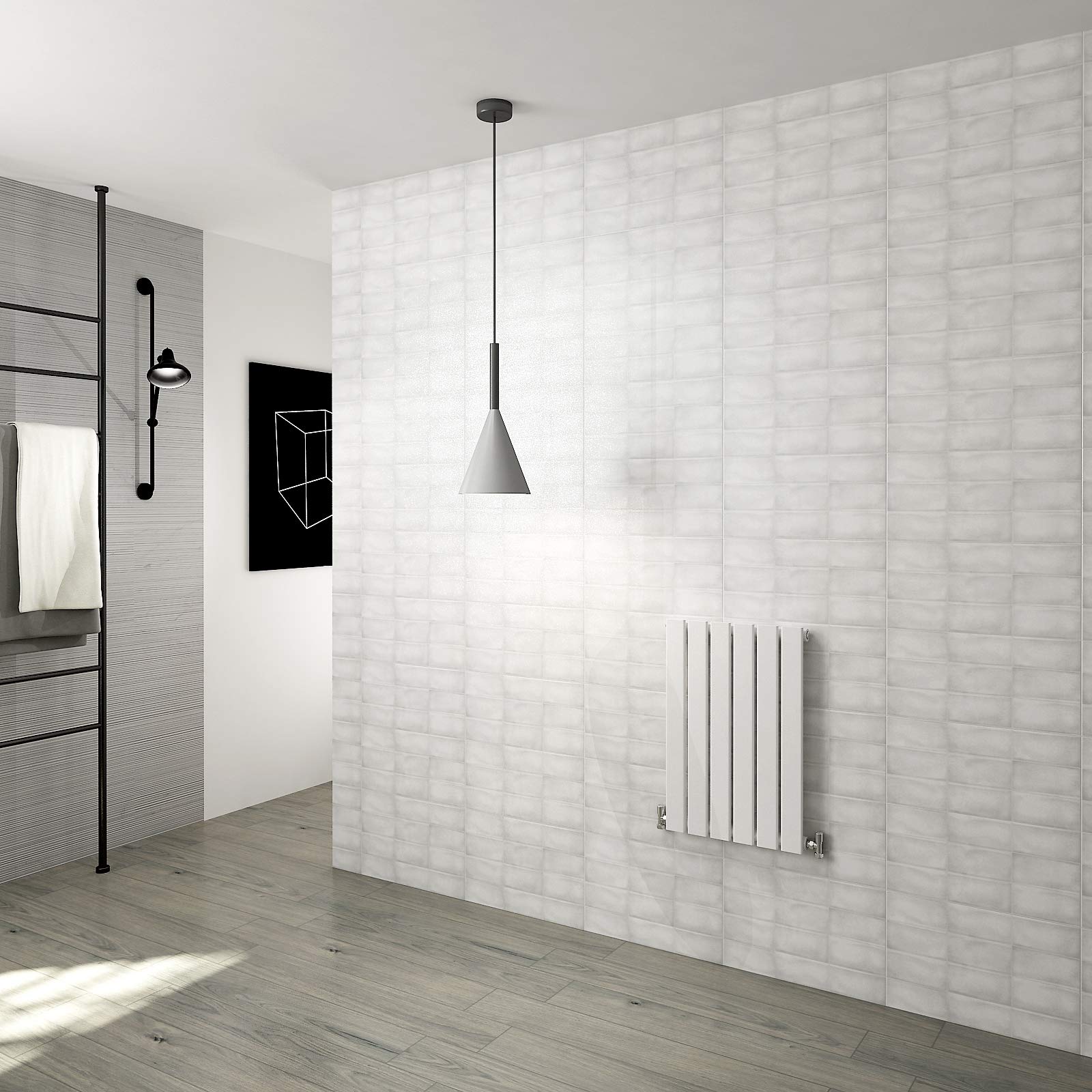 Huiyang White Horizontal Flat Panel Designer Radiator Central Heating Rads Single 600X408mm