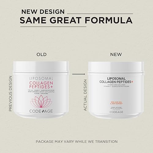 Miniatura 3 de Codeage Péptidos de colágeno liposomal en polvo + vitamina C y quercetina, complejo fosfolípido, suplemento de colágeno hidrolizado alimentado con