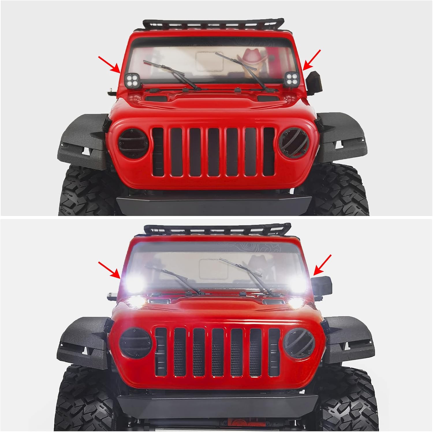 RC Crawler Lights LED Headlight Spotlight for Axial TRX-4 TRX6 SCX10 90046 RC Crawler Car (1#2)