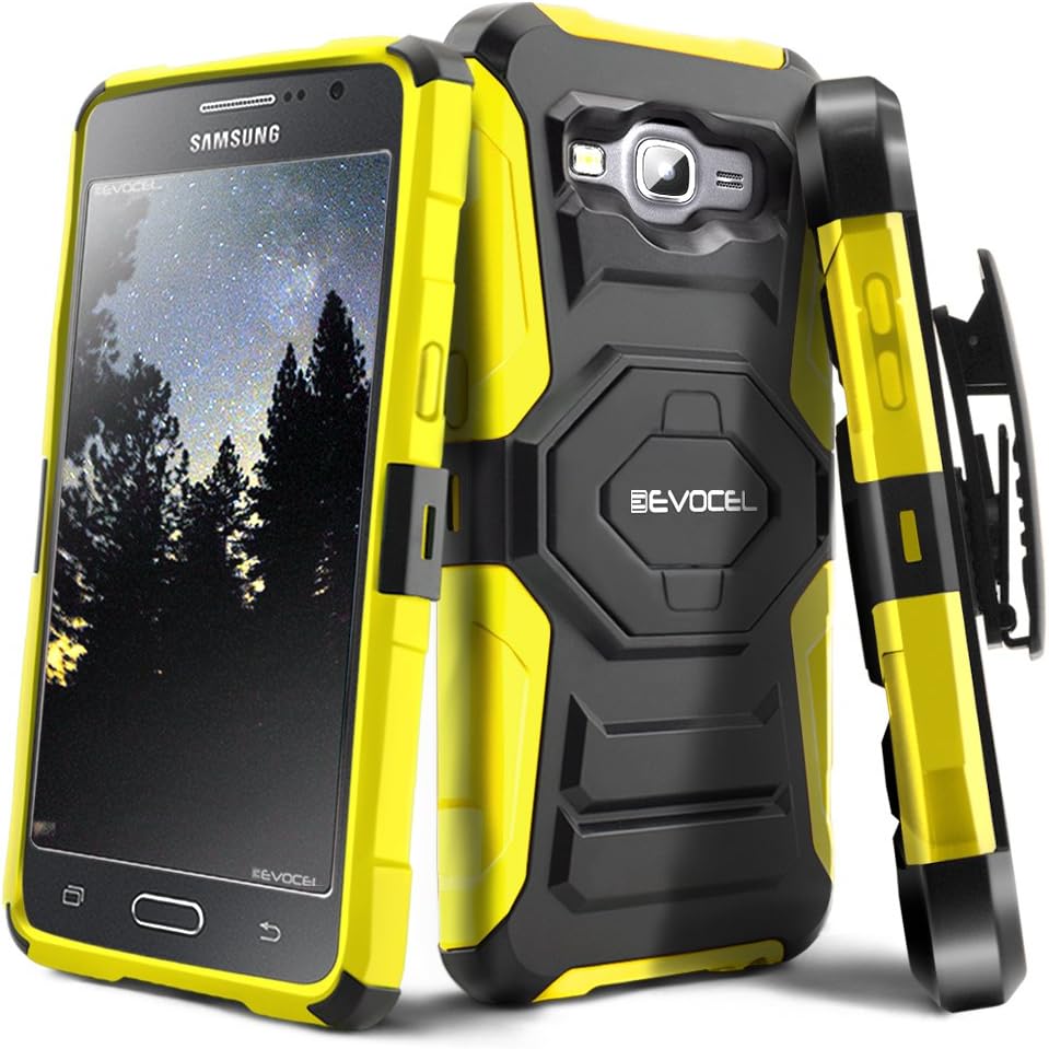 Galaxy Grand Prime Case, Evocel [New Generation Series] Belt Clip Holster, Kickstand, & Dual Layer for Galaxy Grand Prime (G530 G530H G530F G530M G530T G530AZ S920C), Yellow (EVO-SAMG530-XX15)