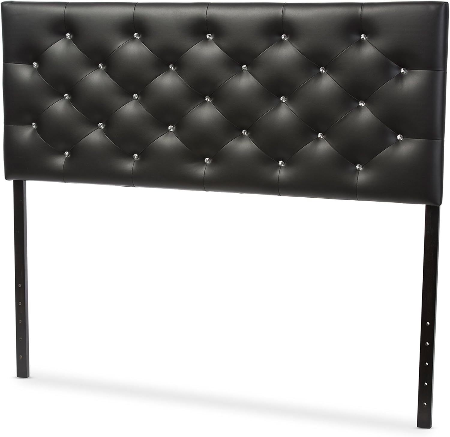Baxton Studio Viviana Modern and Contemporary Black Faux Leather Upholstered Button-Tufted Full Size Headboard
