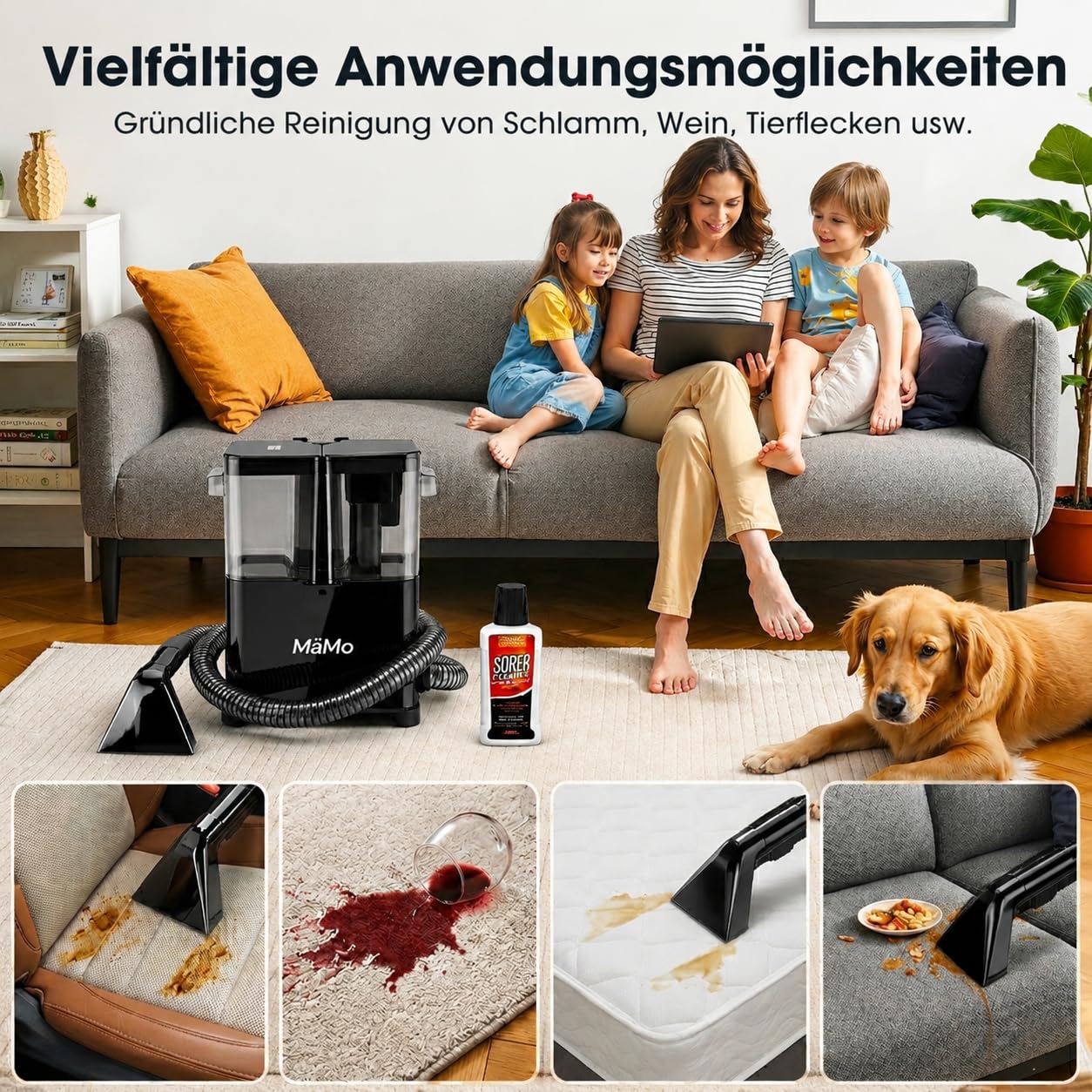 V9 450W Polsterreiniger Waschsauger, Schwarz