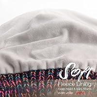 Vista 24 de FURTALK Gorros de invierno para mujer, con forro polar, gorro de punto holgado y cálido, gorro de esquí Gris claro