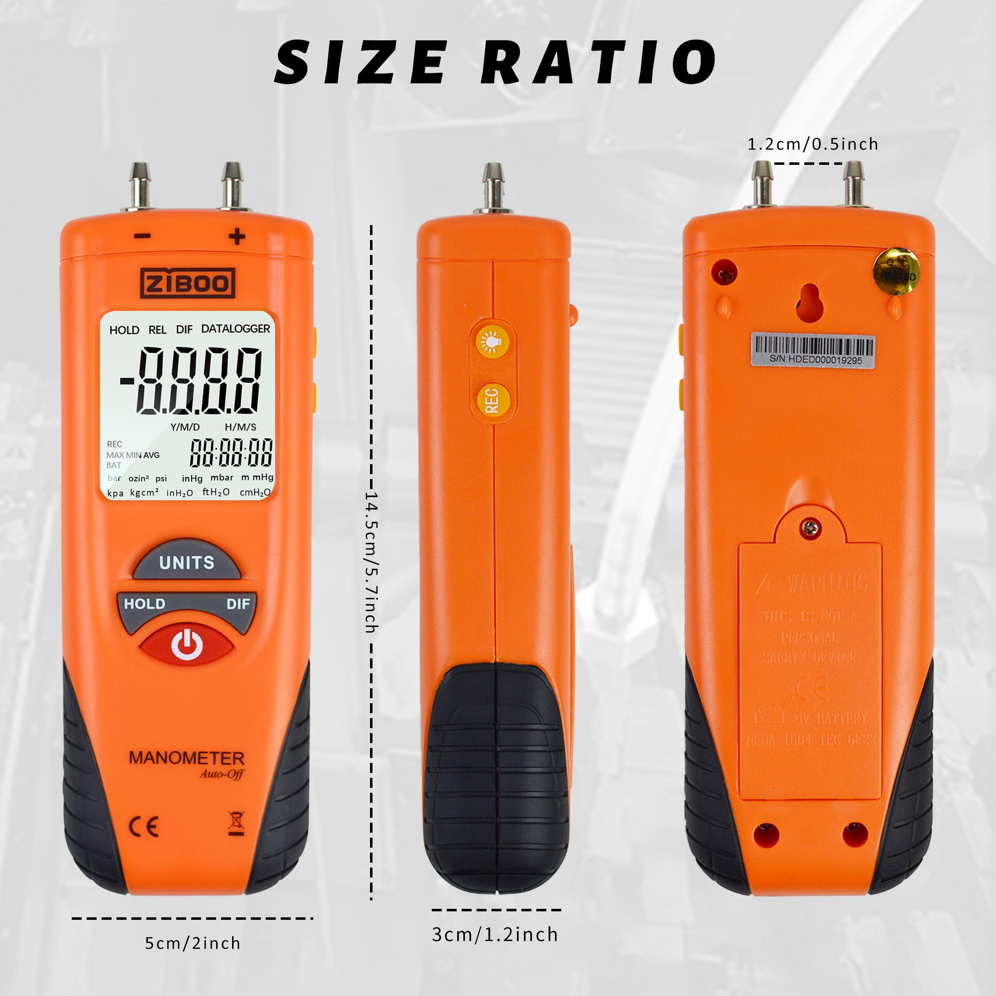 ZIBOO ET1013 Digital Manometer - Pressure Tester -5 ZIBOO ET1013 Digital Manometer - Pressure Tester -5
